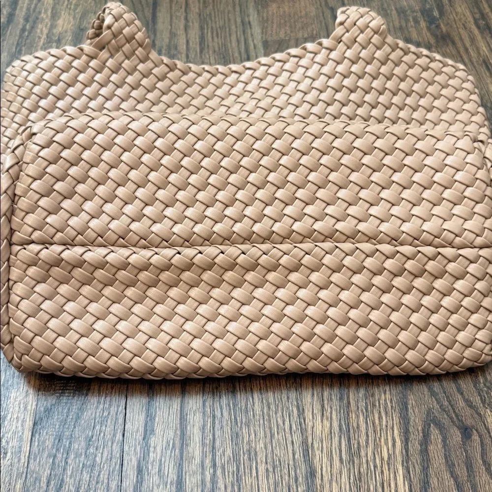 Woven Tote Bag Womens Purse: Vegan Leather Shoulder Handbags
